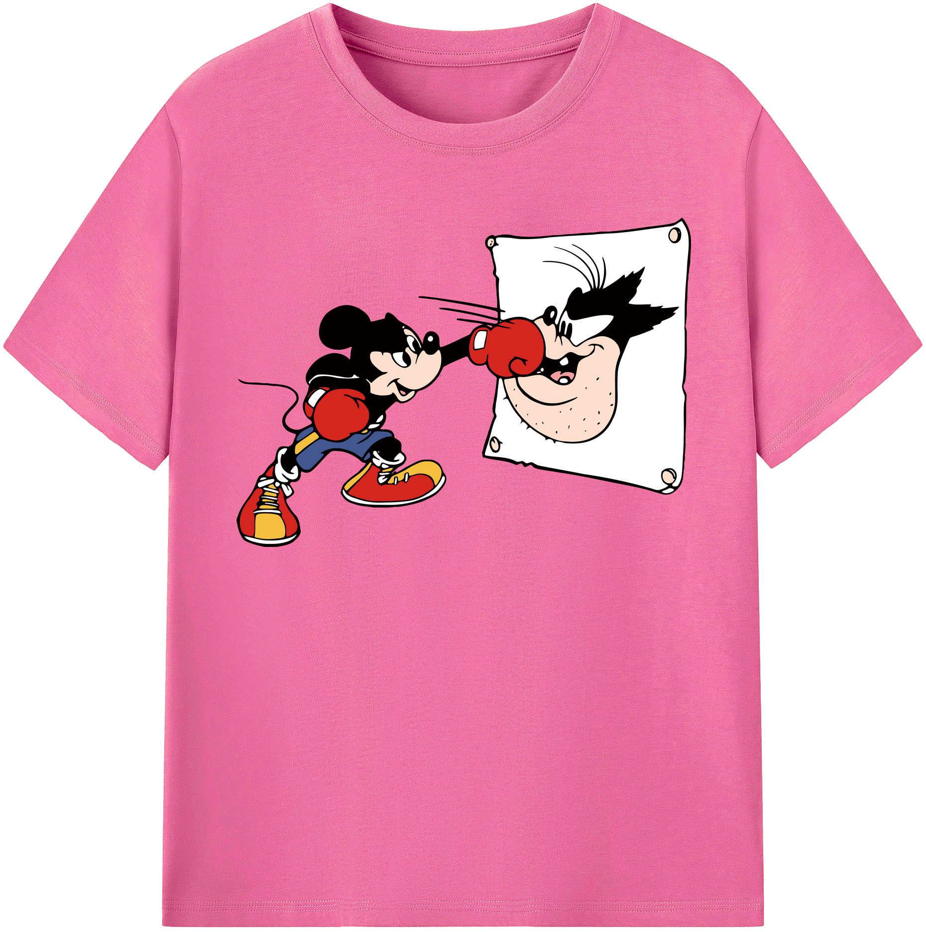 （画像用） ミッキーマウス Mickey Mouse レディースカジュアルプリントTシャツ（綿100％）